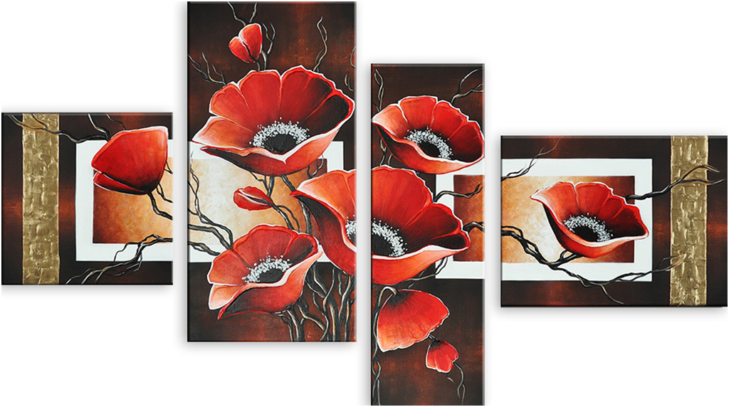 

Картина модульная на холсте Модулка Букет маков 150x88 см, 765