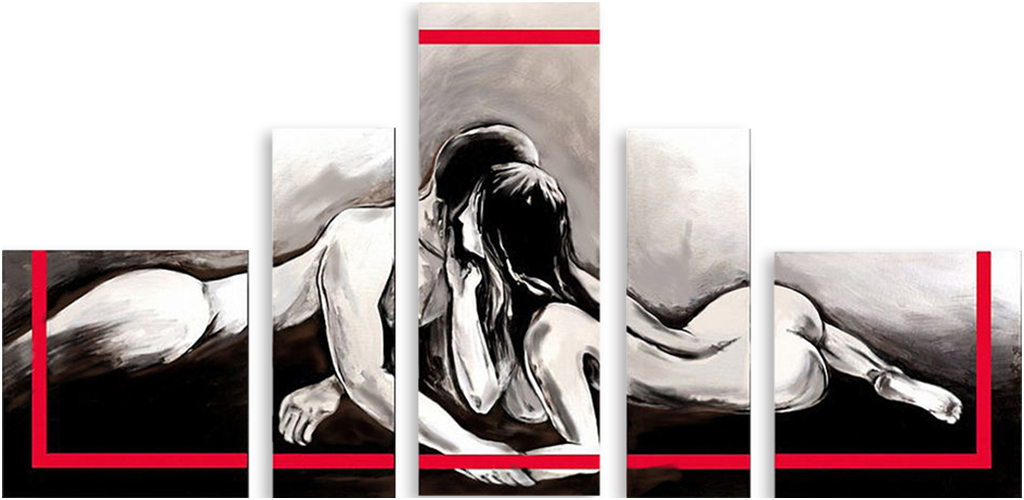 

Картина модульная на холсте Модулка Поцелуй 150x80 см, 4305