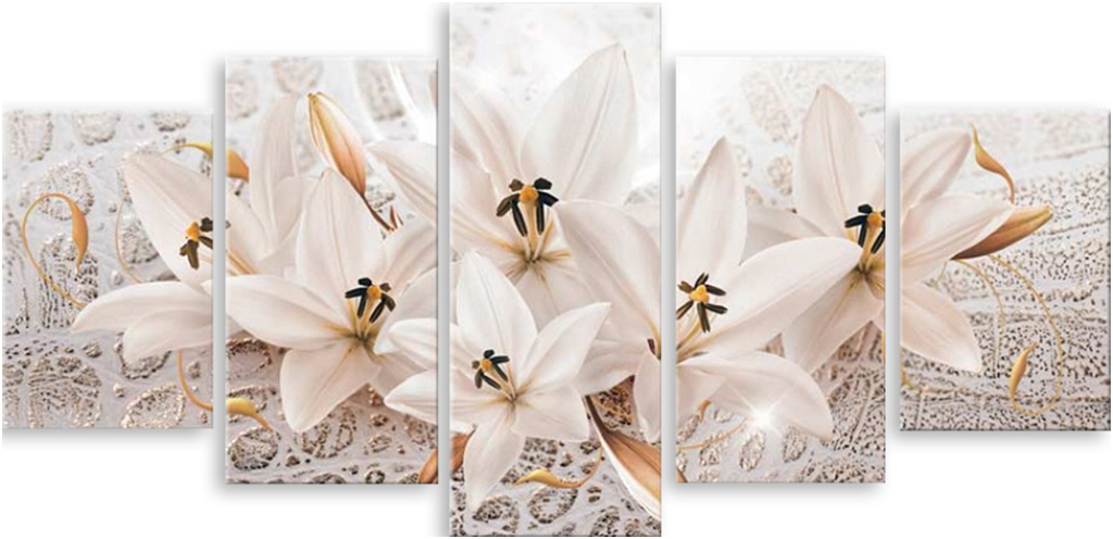 

Картина модульная на холсте Модулка Бежевые лилии120x61см, 5992