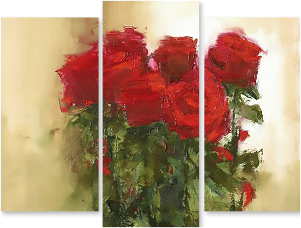 

Картина модульная на холсте Модулка Красные розы120x93см, 1266