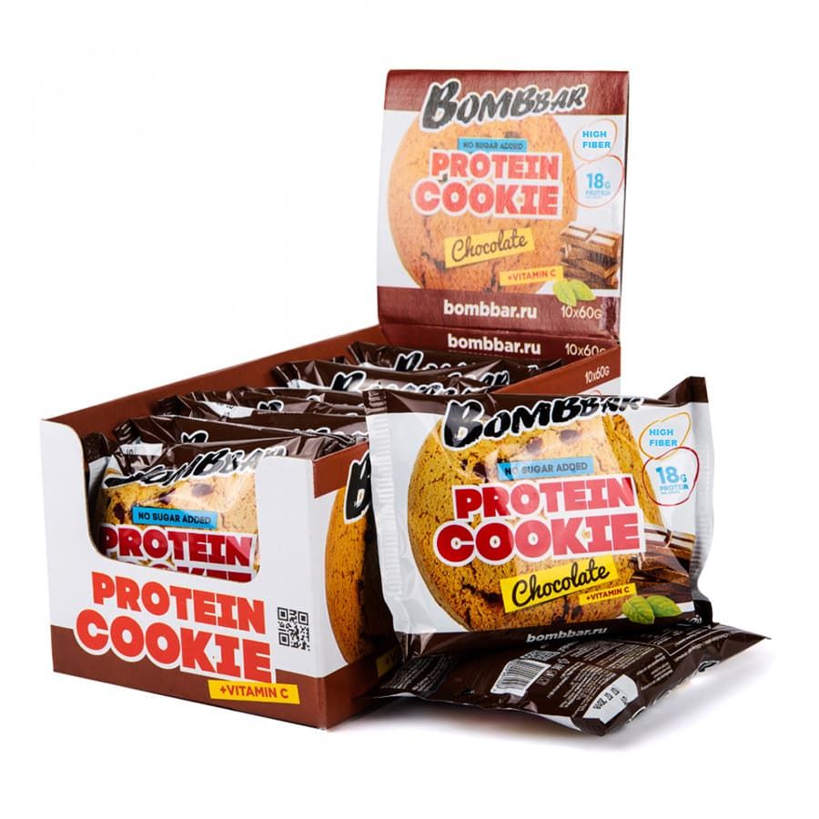 фото Печенье bombbar cookies 10 60 г, 10 шт., шоколад