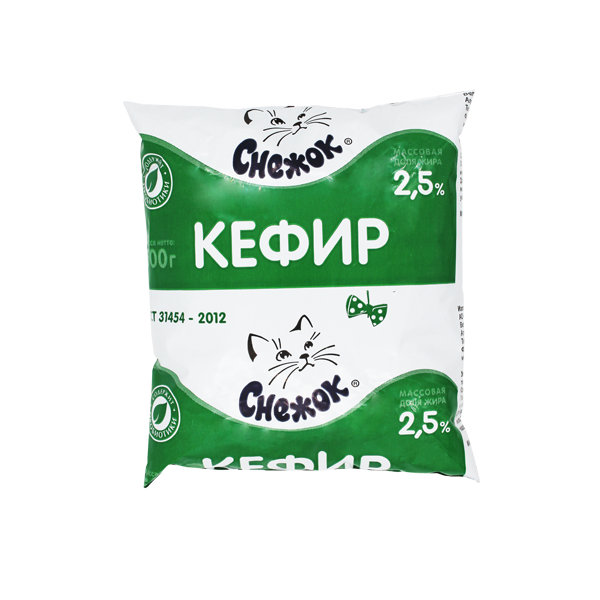 

Кефир Бзмж снежок 2.5% 500г плёнка лактис