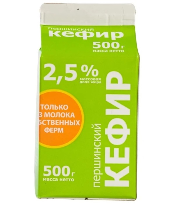 

Кефир Бзмж першинский 2,5% п/пак 500г