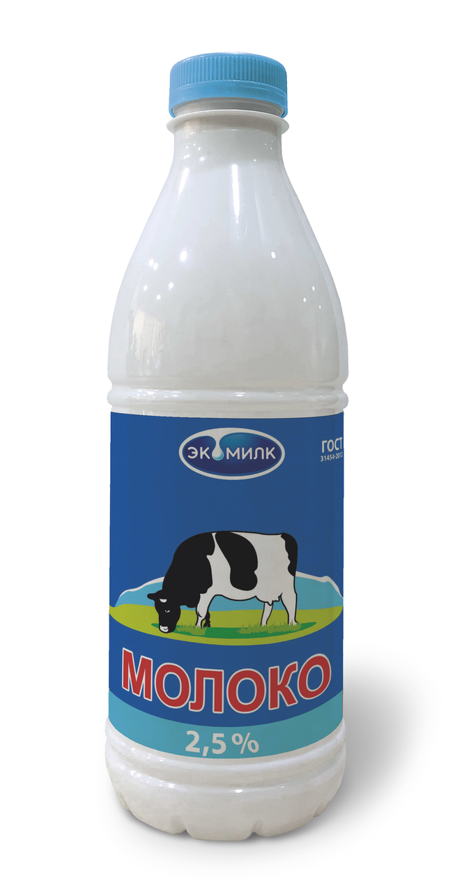 Молоко экомилк 2,5% пэт 930мл