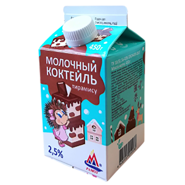 

Бзмж мол.коктейль шоколад 2,5% п/пак 450г рамоз