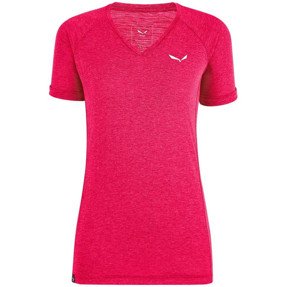 фото Футболка salewa puez melange dry v-neck women's, virtual pink melange, 44 eu