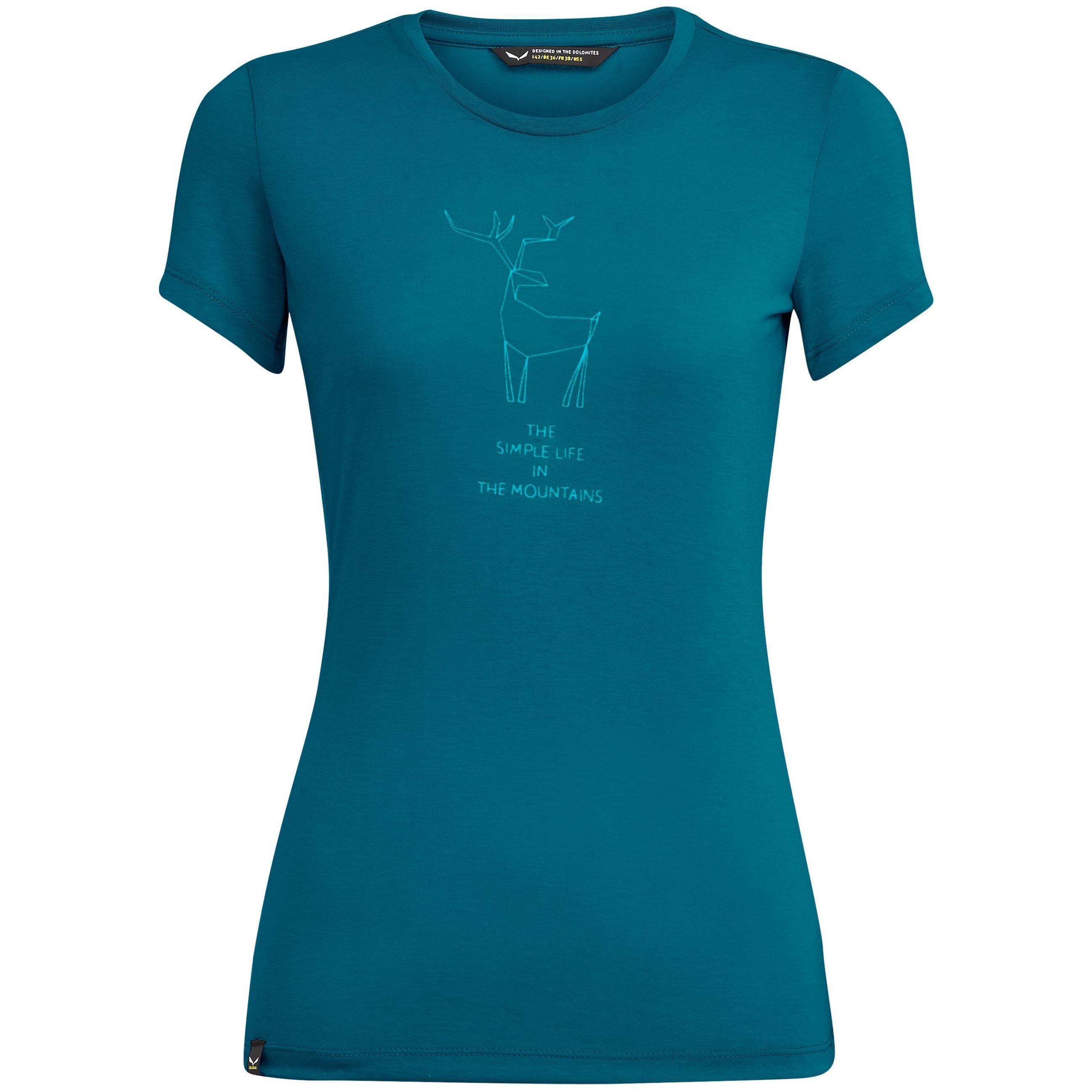 фото Футболка salewa deer dri-rel w s/s tee, malta melange2, 50 eu