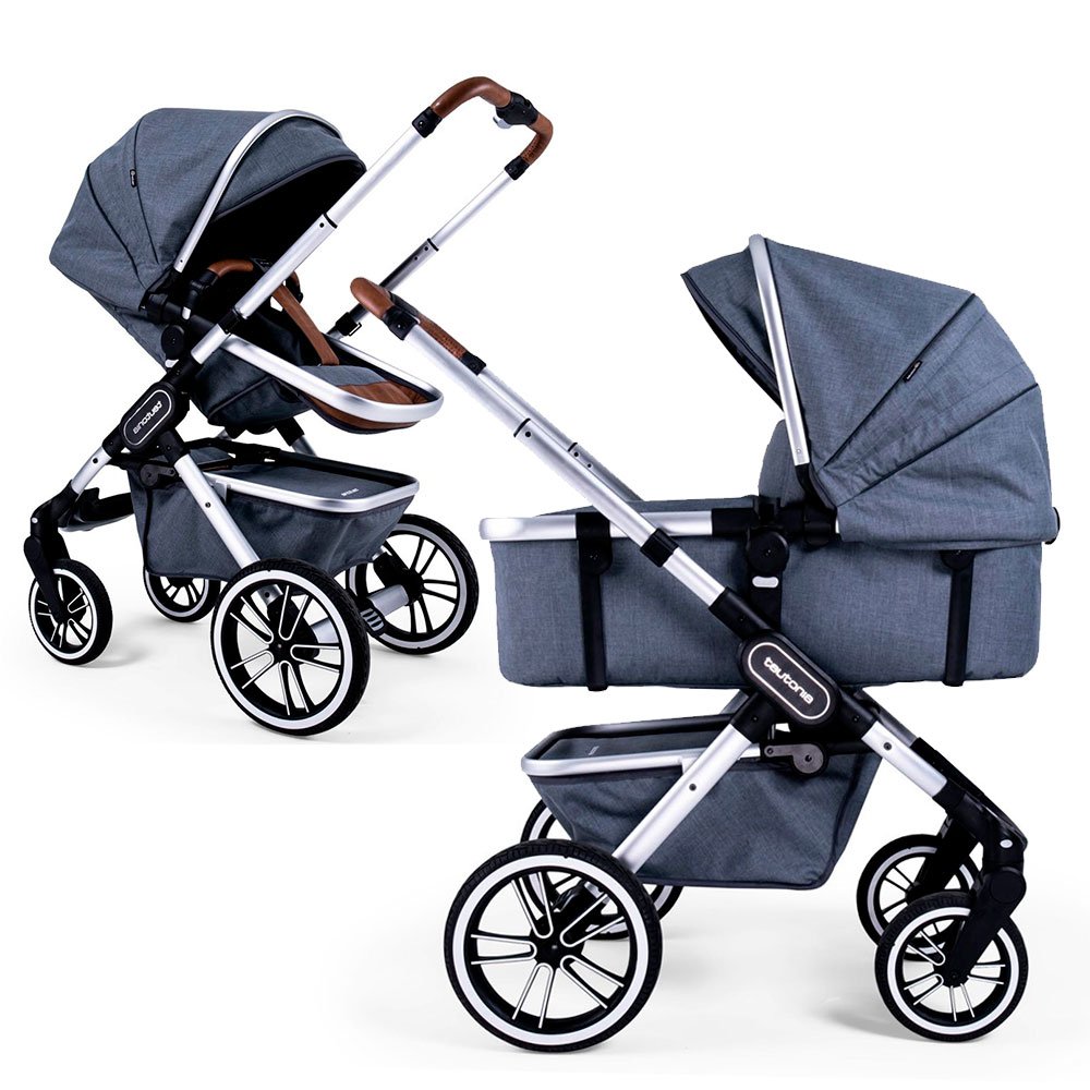 

Коляска 2 в 1 Teutonia Trio Alu/Grey Melange, цвет шасси: серебристый, Trio