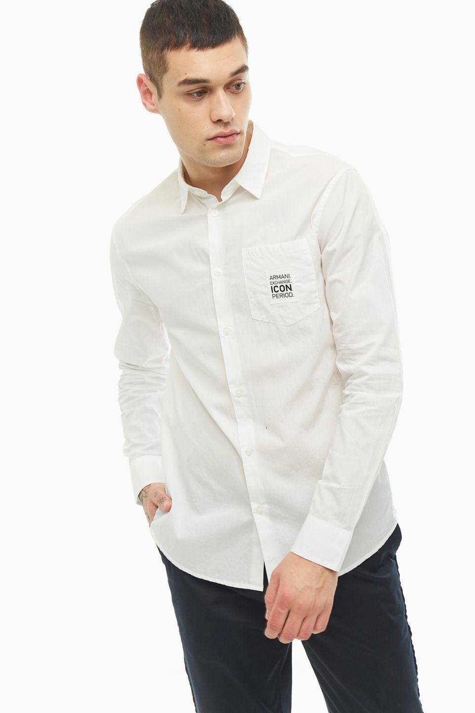

Рубашка мужская Armani Exchange 8NZCP1 ZNBJZ белая M, Белый, 8NZCP1 ZNBJZ