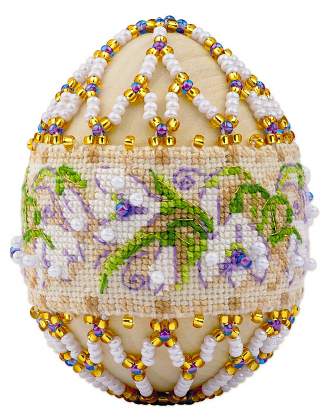 фото Набор для создания украшения из бисера риолис яйцо пасхальное подснежники 6,5х5 см