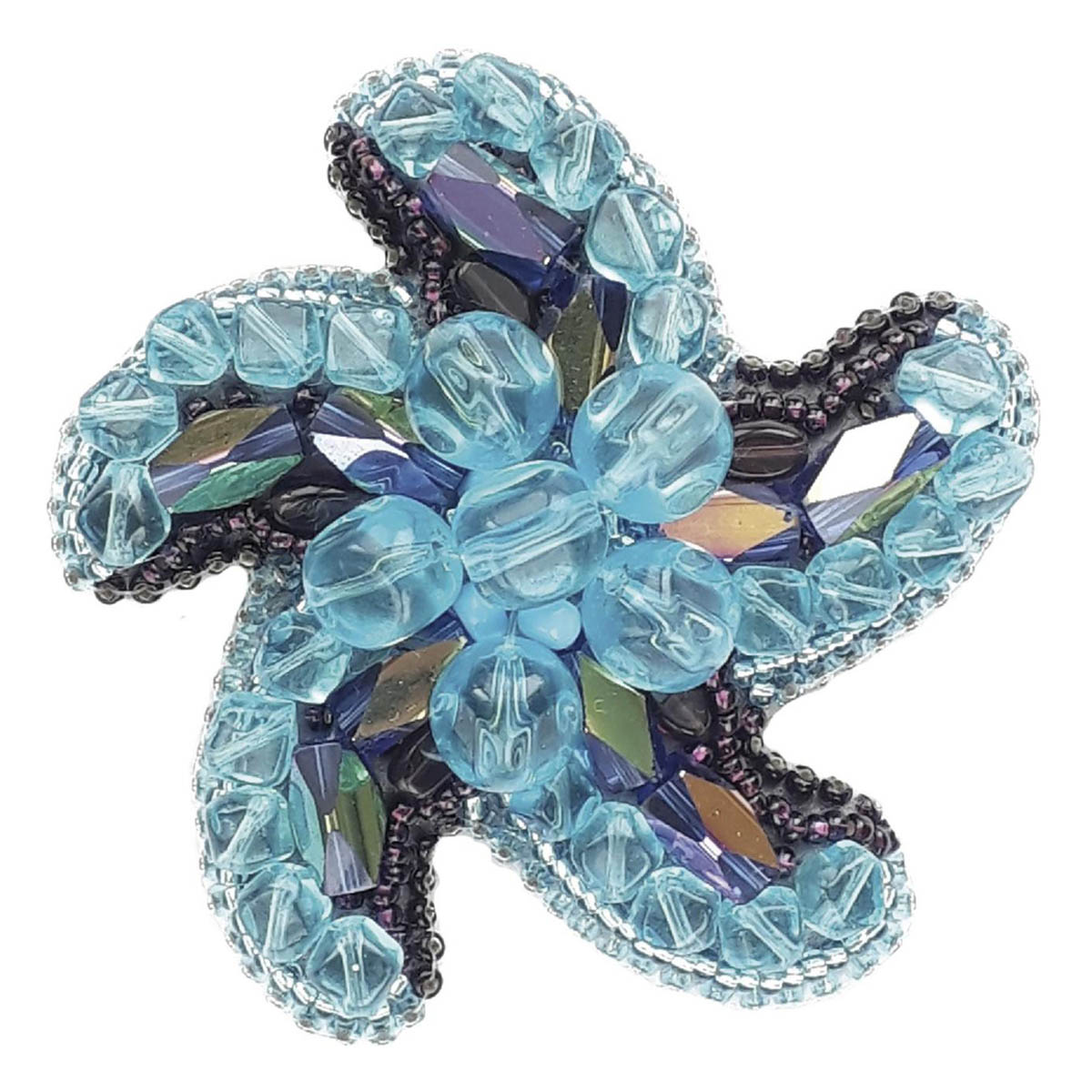 фото Набор для создания украшений из бисера звезда морей брошь 7,0*7,0см. crystal art