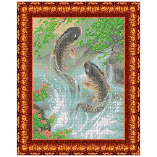 

Канва с рисунком Каролинка Два карпа 23*30см