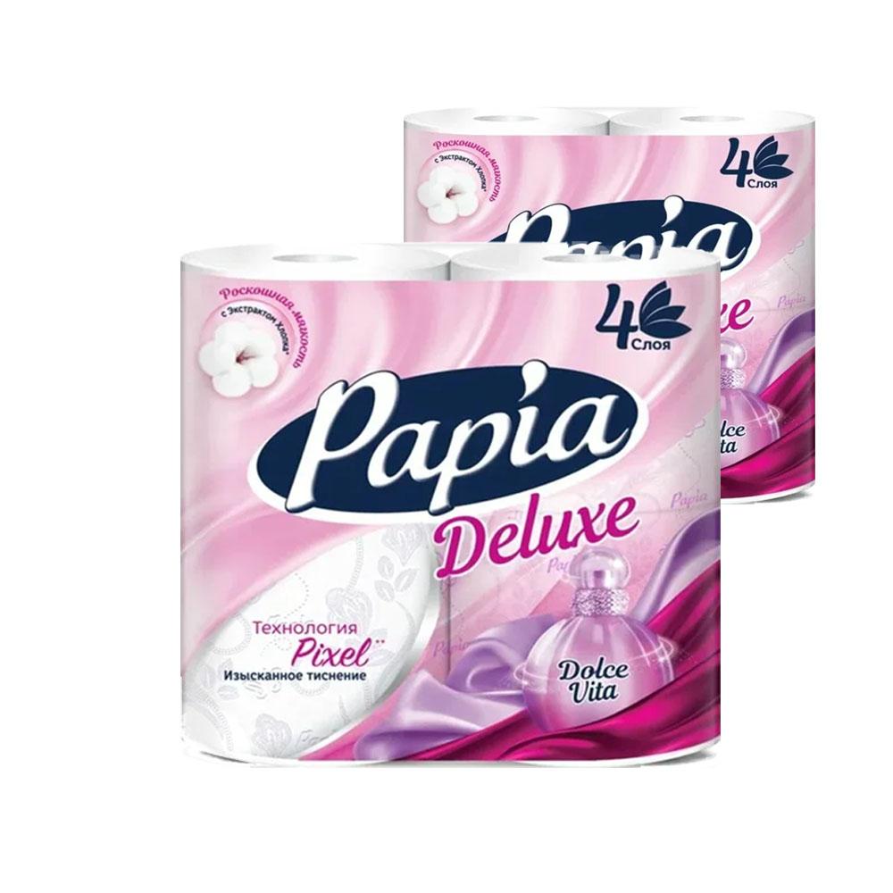 фото Туалетная бумага papia deluxe арома дольче вита 4 слоя 4 рулона в наборе 2шт