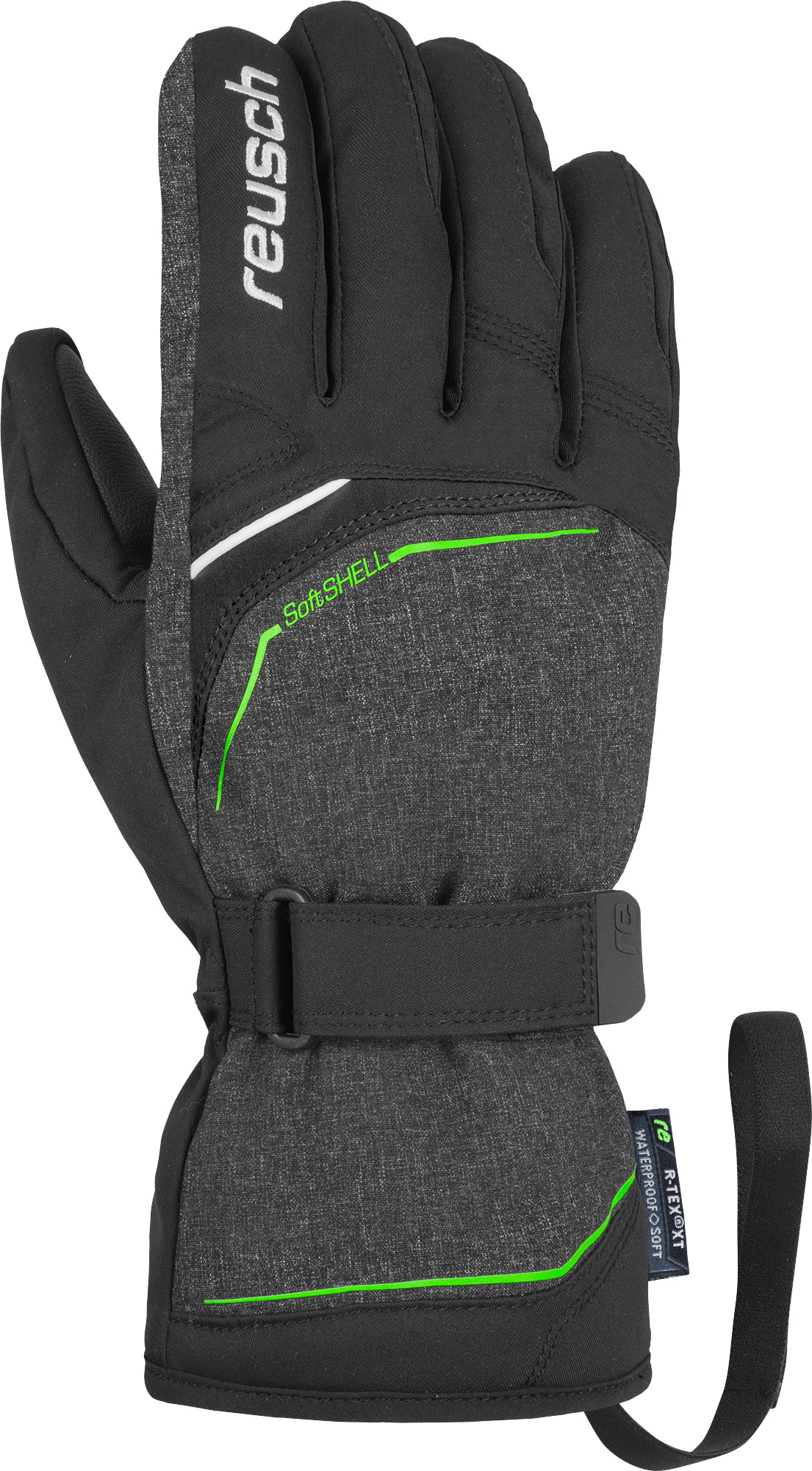 фото Перчатки reusch primus r-tex xt, 2021, black/black melange/neon green, 10