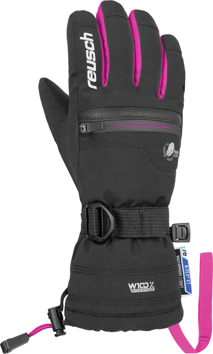 фото Перчатки reusch luis r-tex® xt, black/pink glo, 5.5 inch