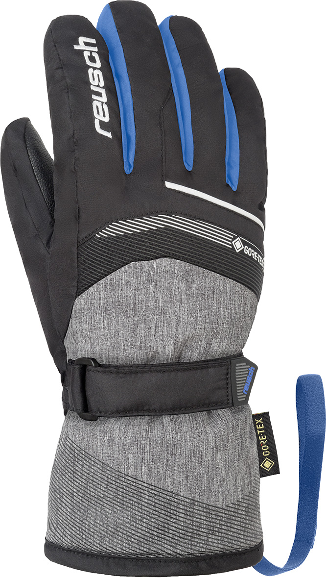 фото Перчатки reusch bolt gtx, black/black melange/brilliant blue, 6 inch