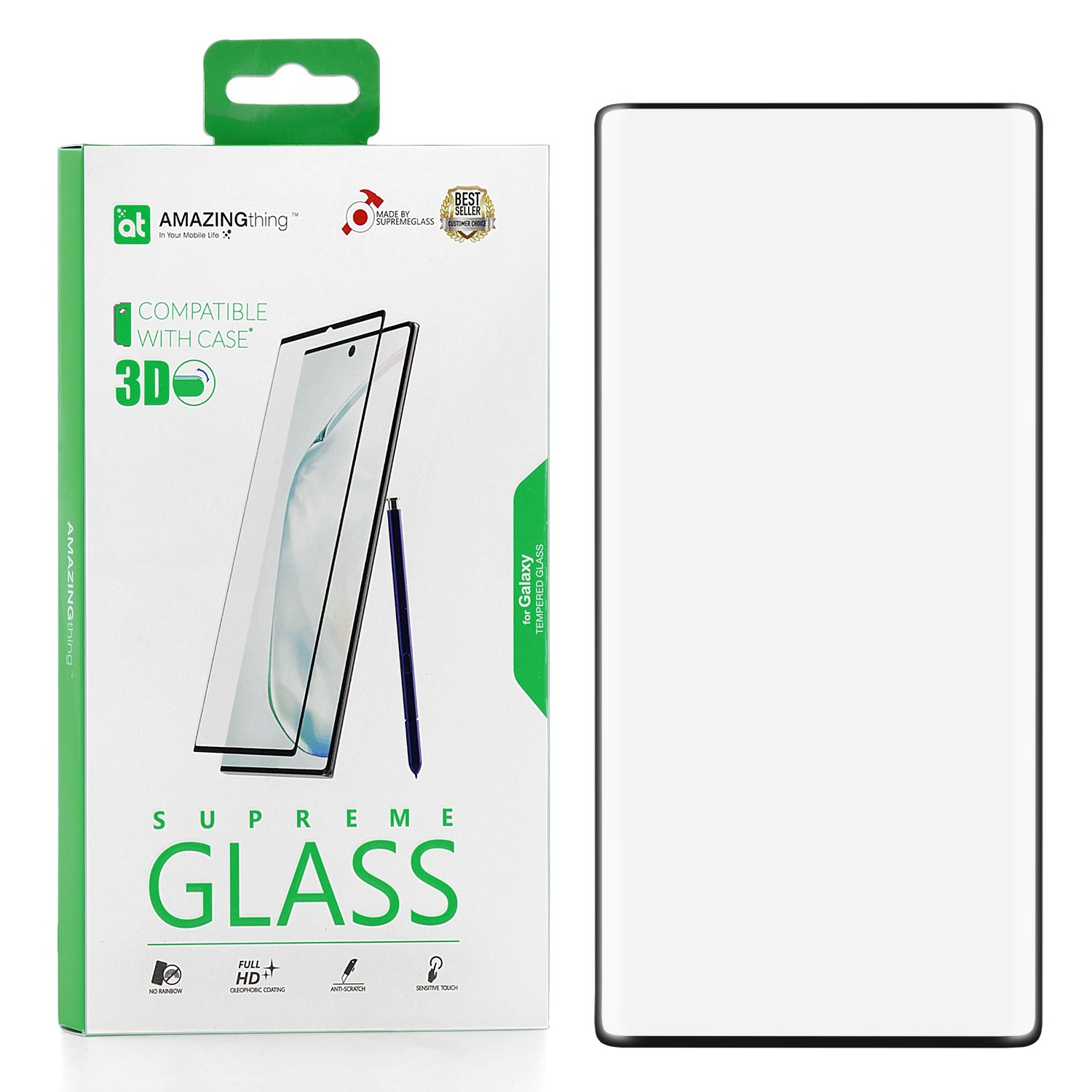 

Защитное стекло для Samsung Galaxy Note 10+ Amazingthing Full Screen 3D Black 0.33mm, SupremeGlass