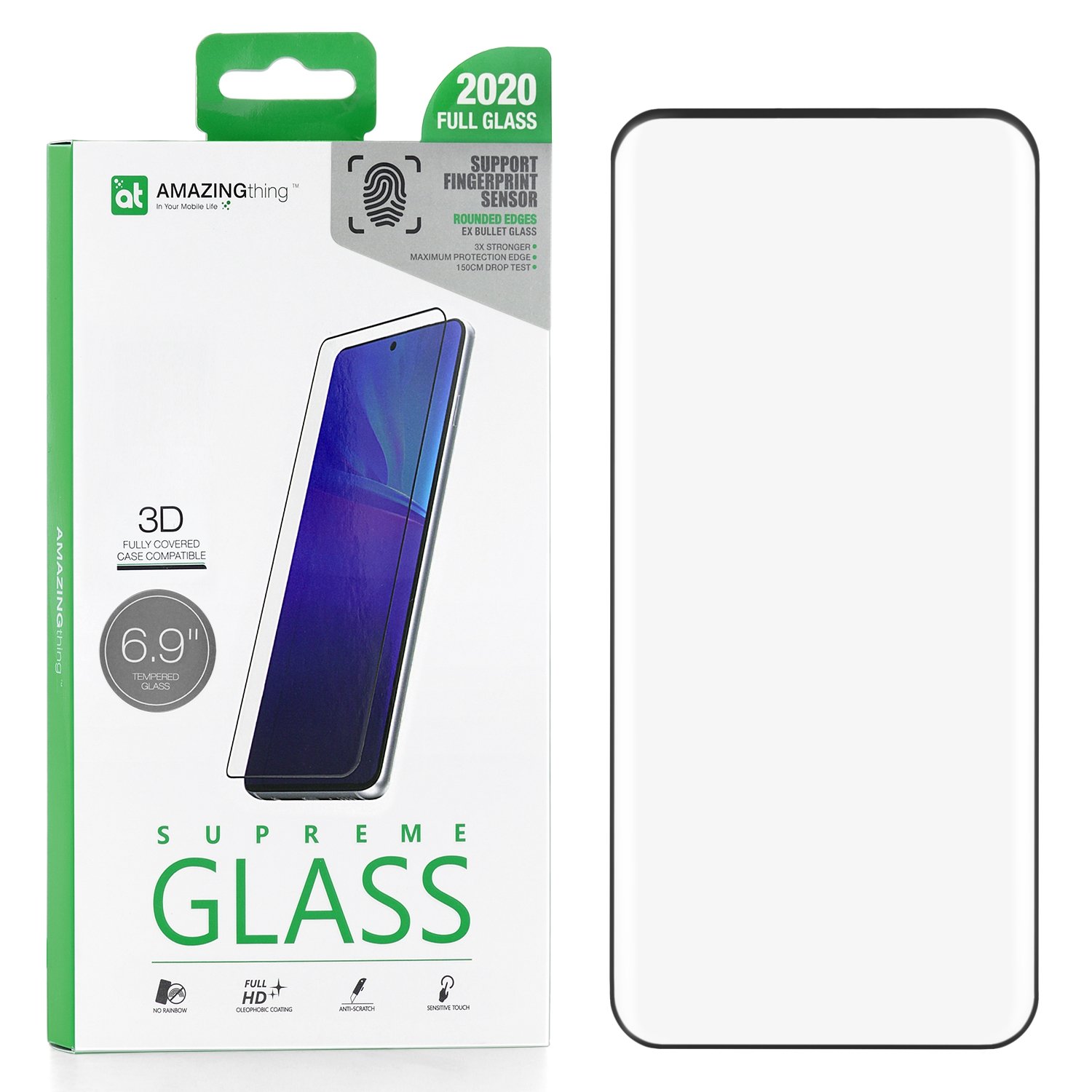 

Защитное стекло для Samsung Galaxy S20 Ultra Amazingthing Full Screen 3D Black 0.26mm, SupremeGlass