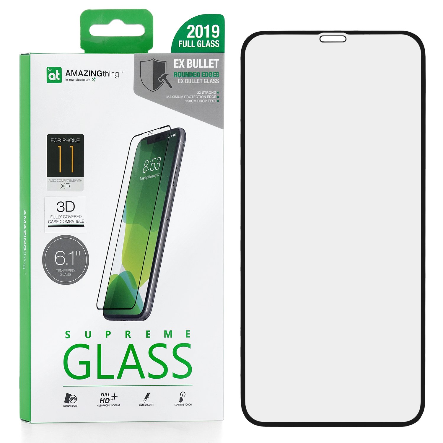 

Защитное стекло для Apple iPhone XR / 11 Amazingthing SupremeGlass Full Glue Black 0.3mm, SupremeGlass