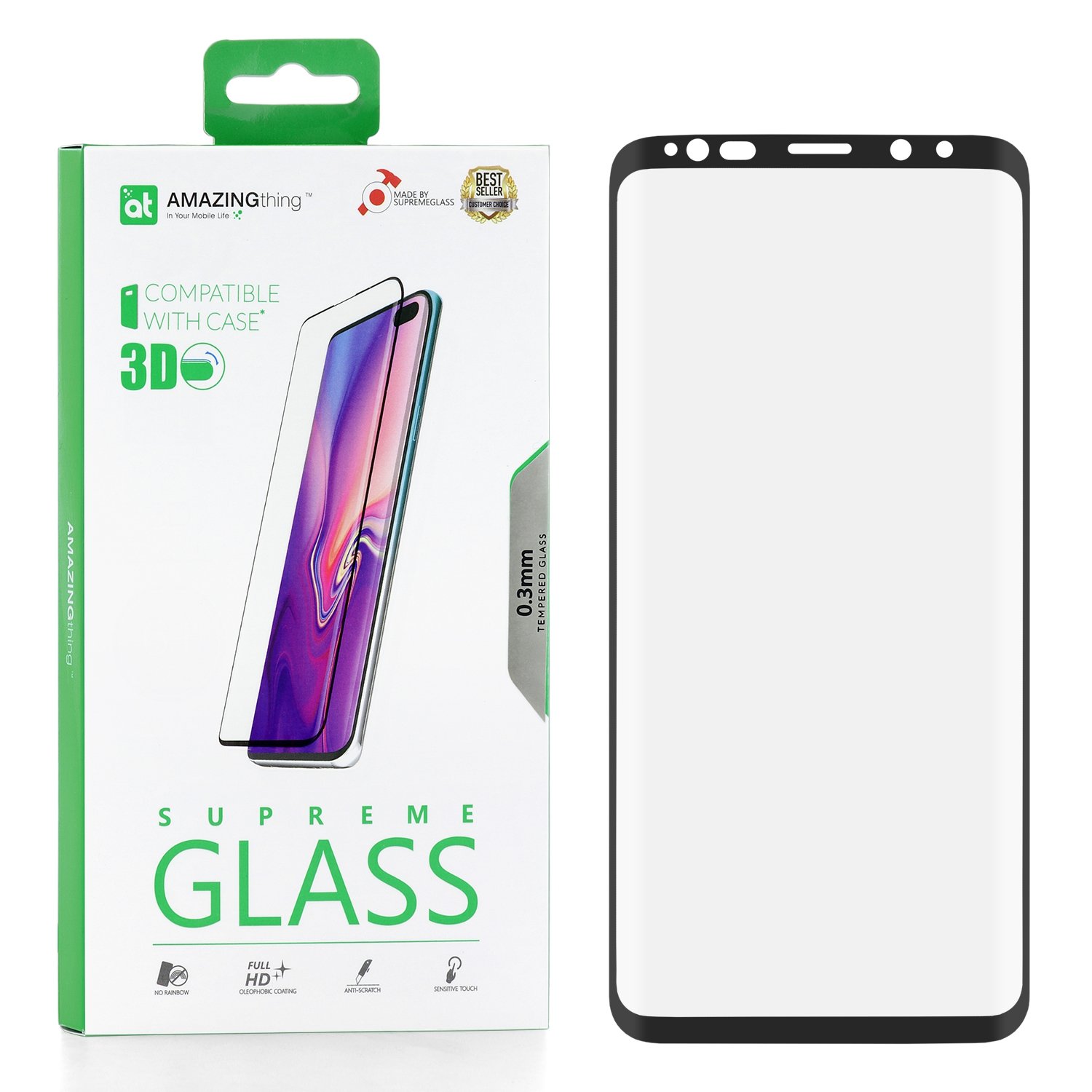 

Защитное стекло для Samsung Galaxy S9 Plus Amazingthing SupremeGlass Full Screen 3D Black, SupremeGlass