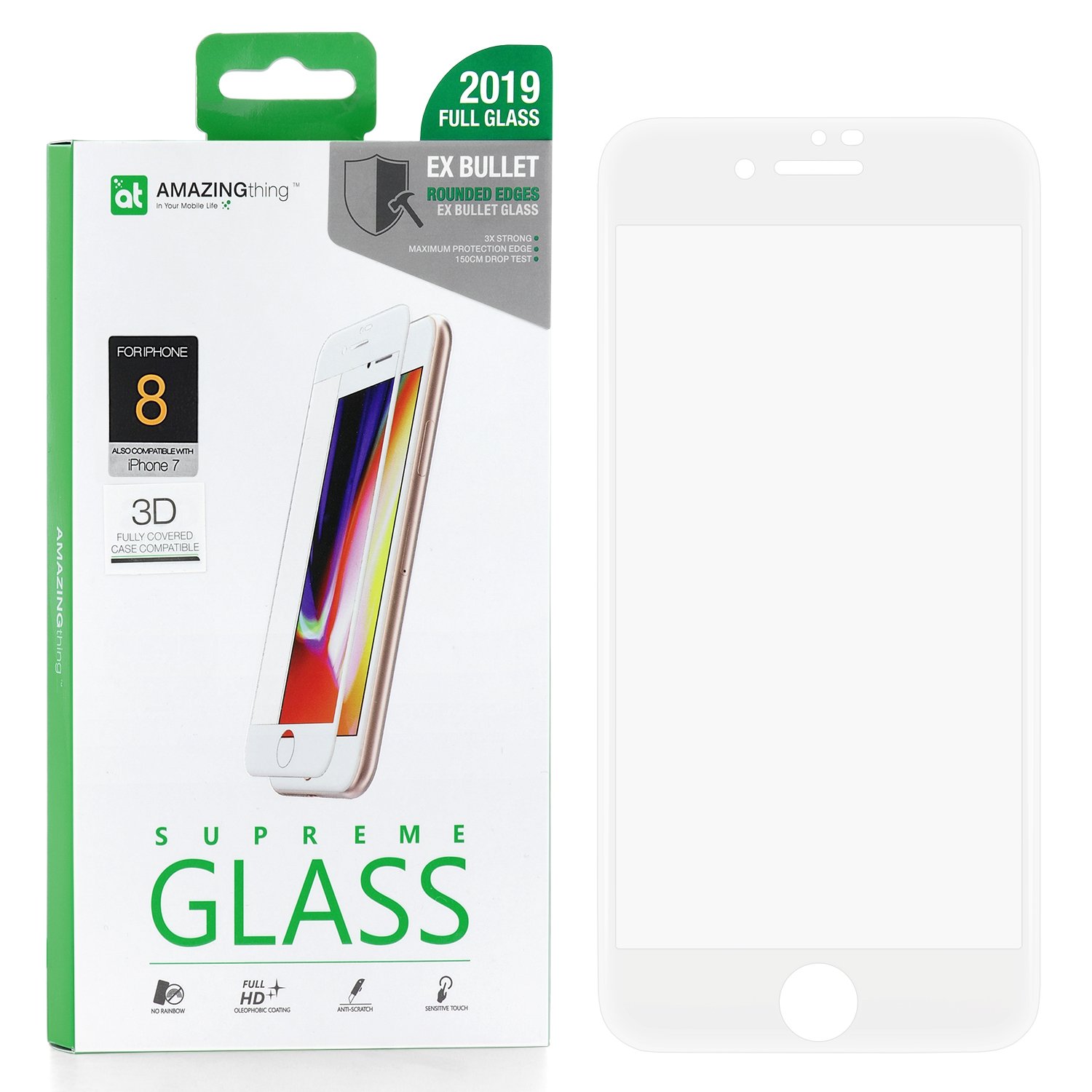 фото Защитное стекло amazingthing supremeglass extra hard 3d white 0.3mm для apple iphone 7