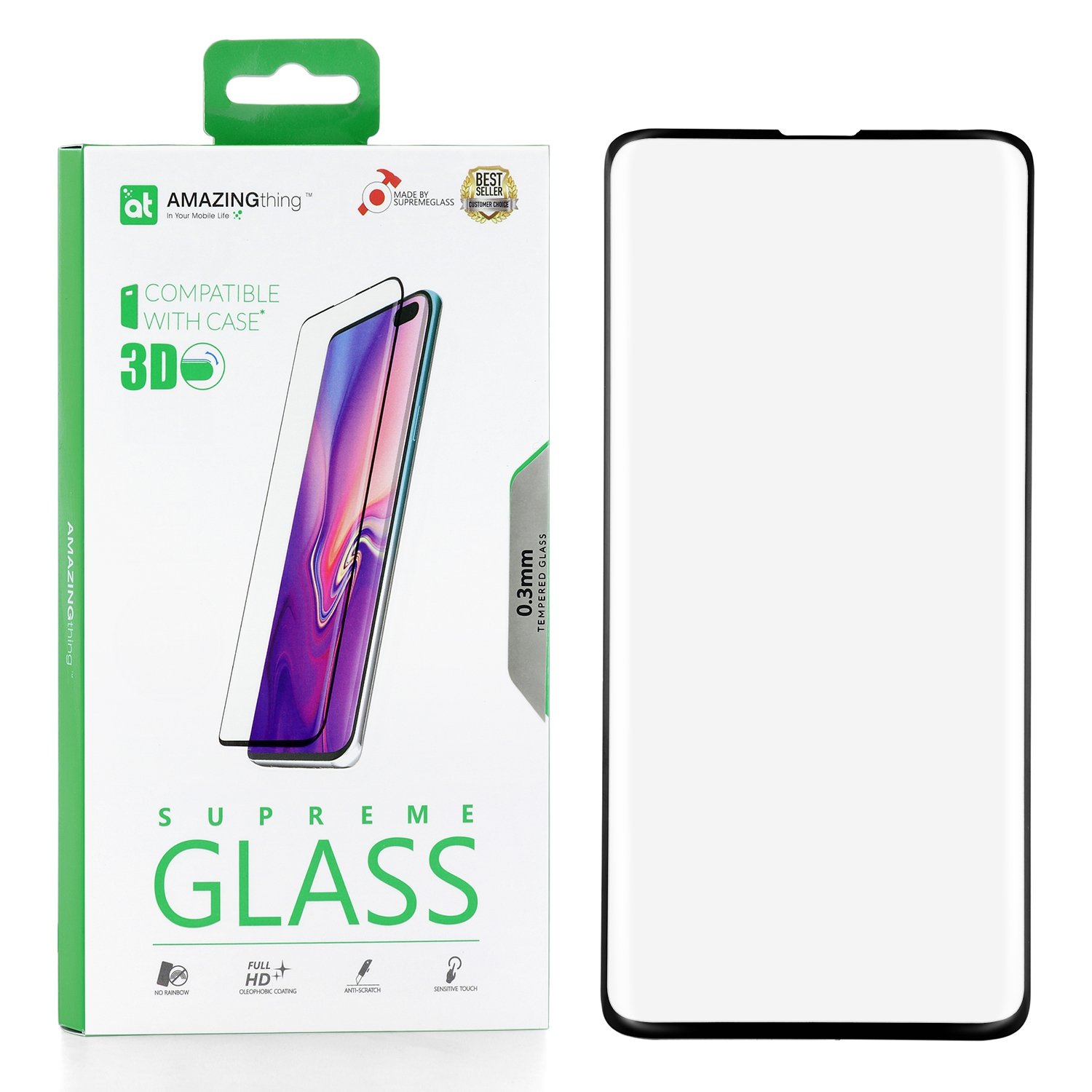 

Защитное стекло для Samsung Galaxy S10+ Amazingthing SupremeGlass Full Screen 3D Black, SupremeGlass