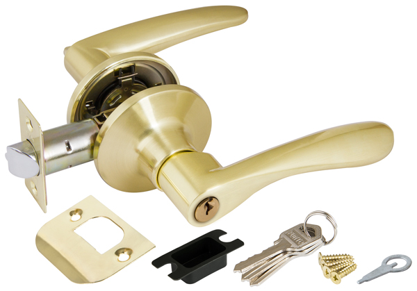 Ручка защелка 6020 SB-E (ключ/фиксатор) матовое золото ручка защелка 6020 ab e ключ фиксатор бронза