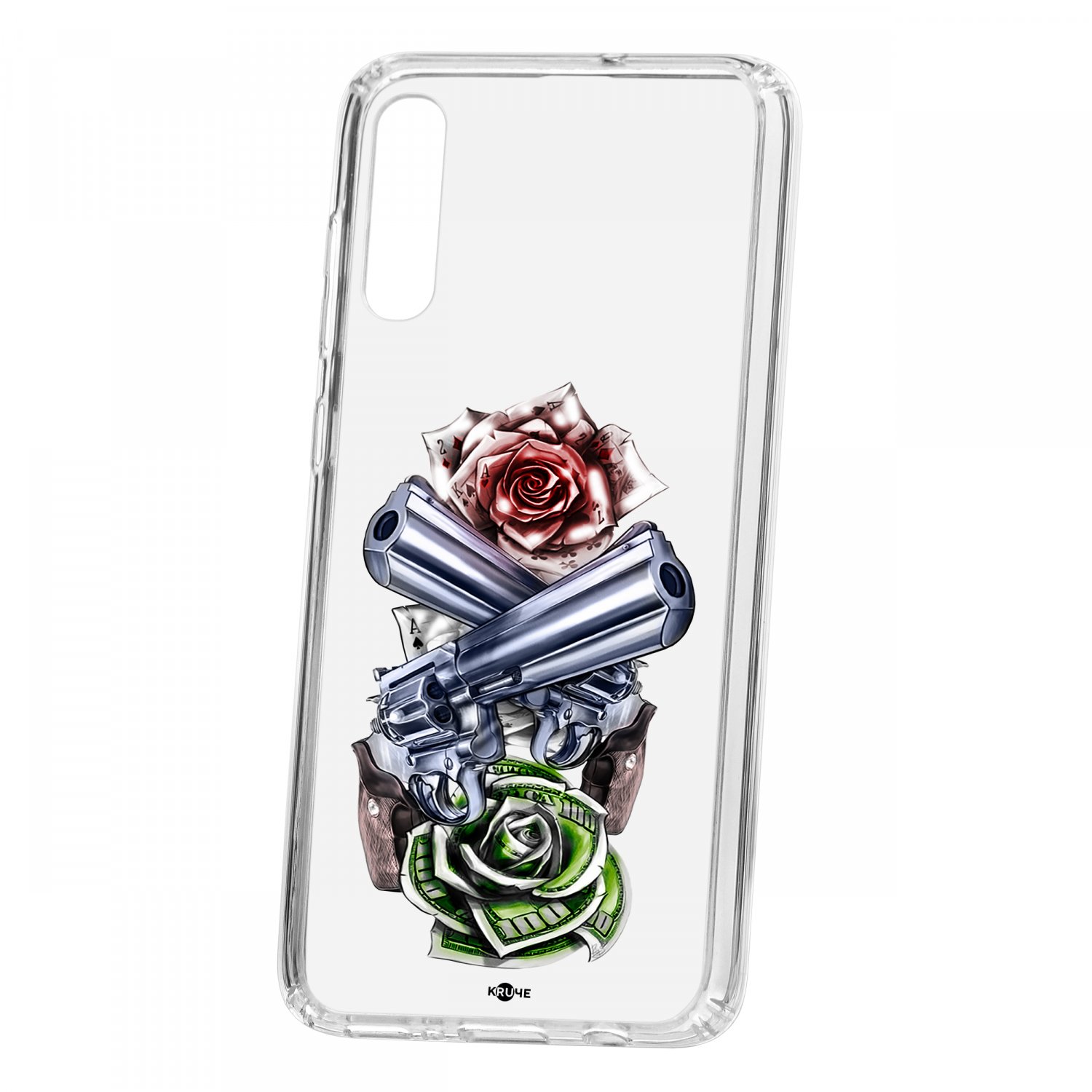 фото Чехол samsung galaxy a70 2019 kruche print карты деньги 2 ствола кruче