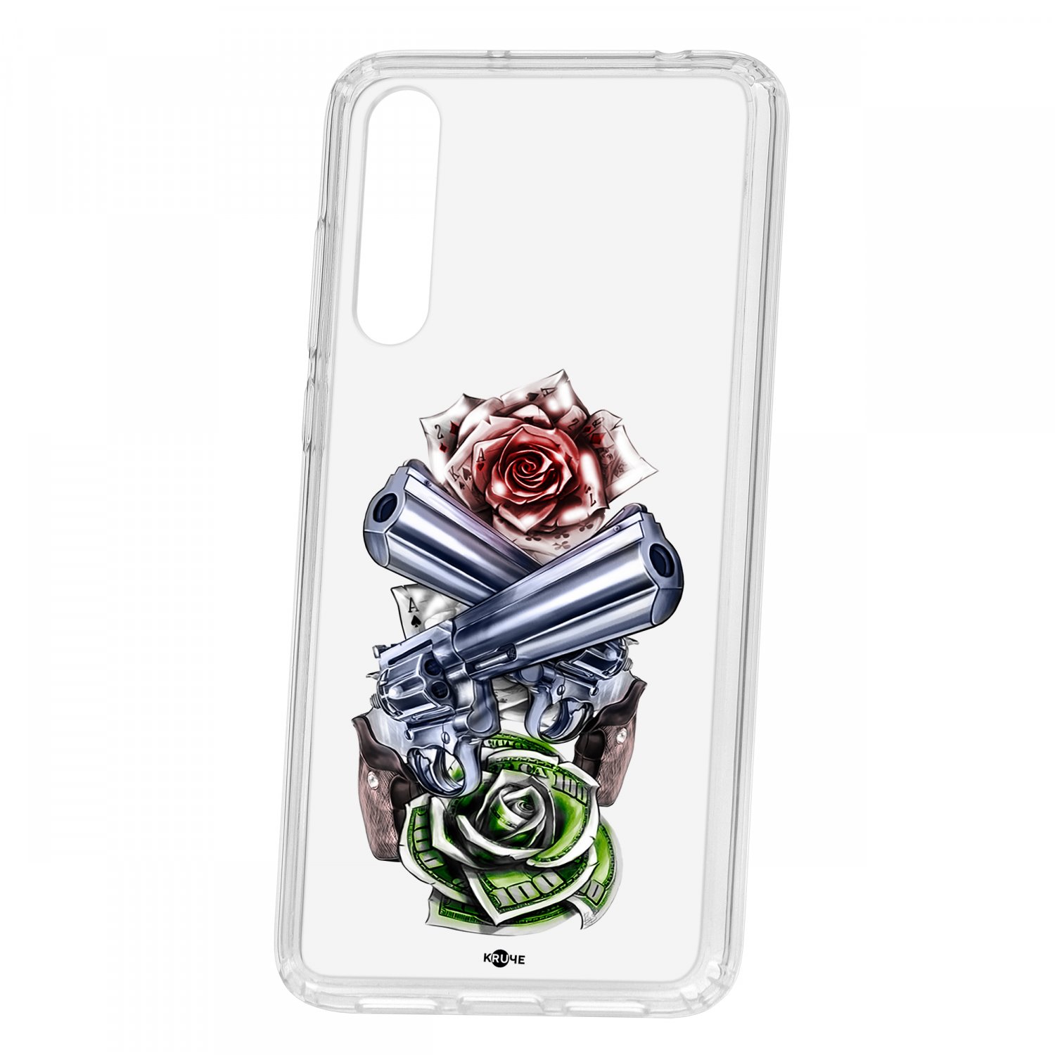 фото Чехол huawei p20 pro (plus) kruche print карты деньги 2 ствола кruче