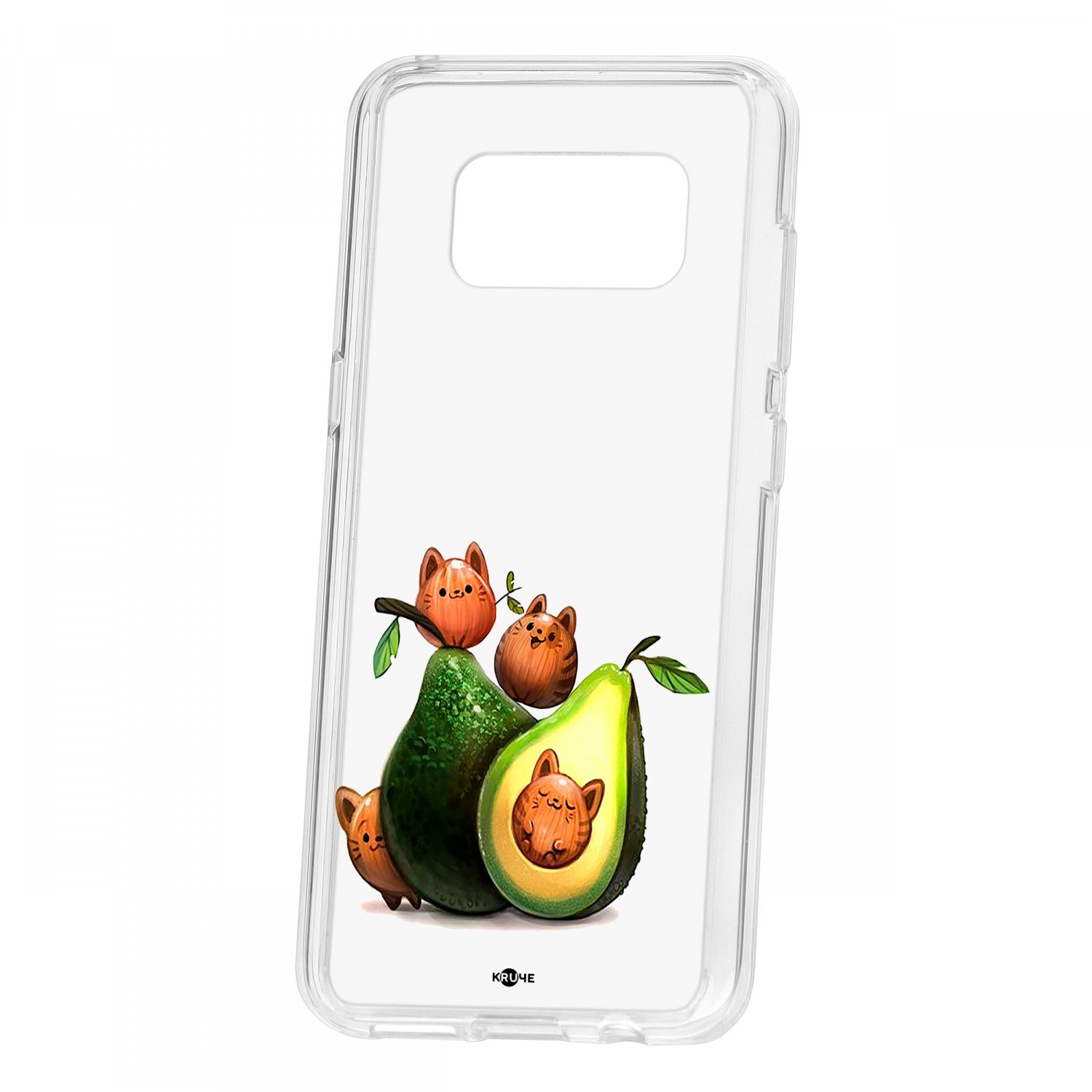 

Чехол для Samsung Galaxy S8 КRUЧЕ Print Авокотики, Прозрачный;зеленый, Print