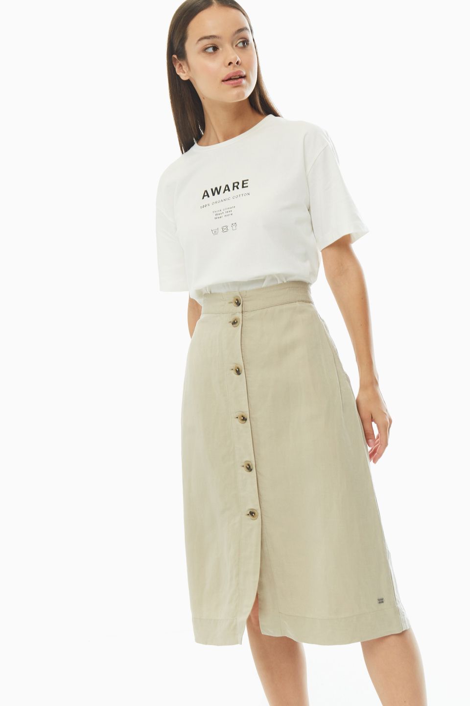 

Юбка женская Tommy Hilfiger WW0WW28428 бежевая 34 US, Бежевый, WW0WW28428