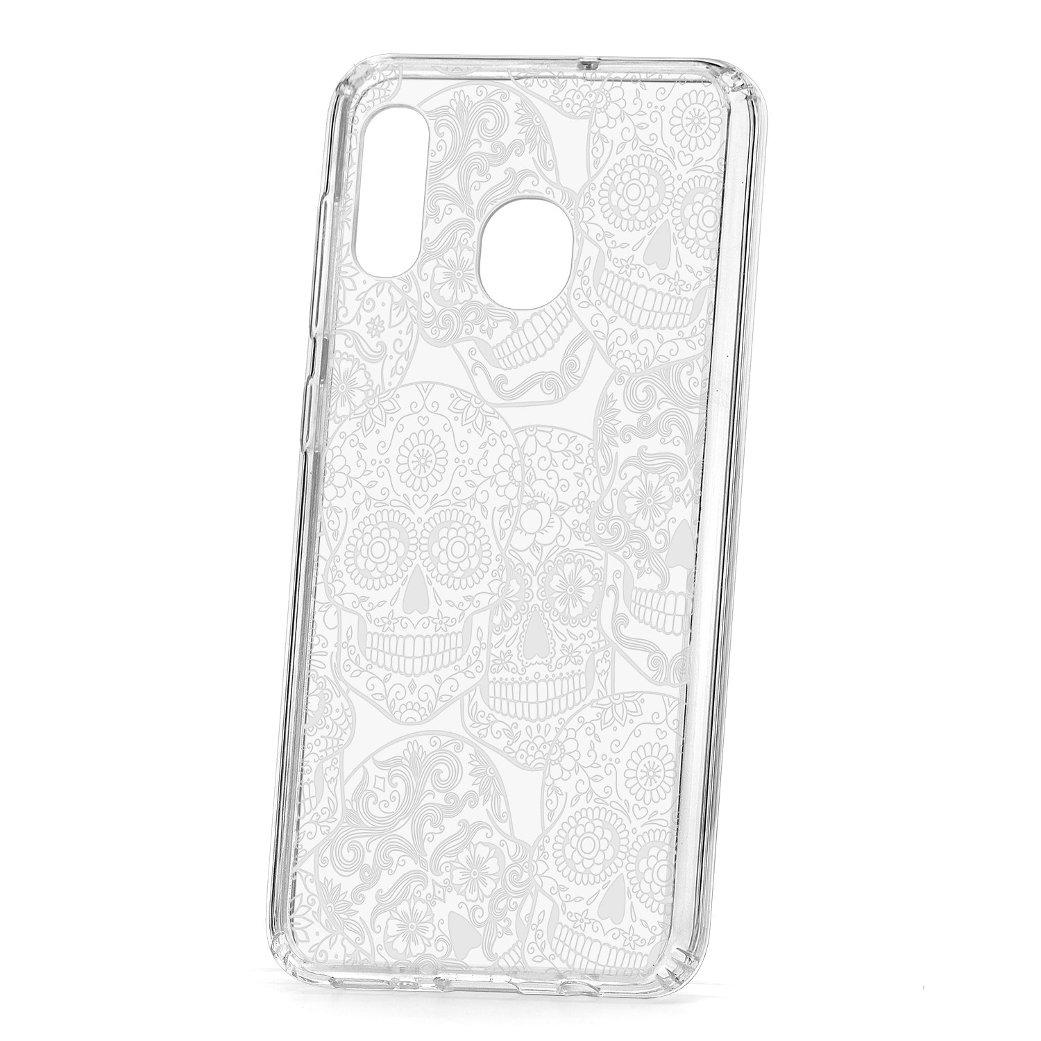 Чехол для Samsung Galaxy A20 2019 КRUЧЕ Print Skull White