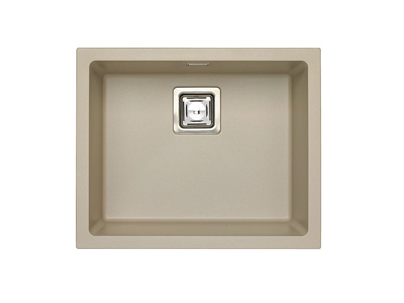 кухонная мойка alveus quadrix 50 1108038 Мойка ALVEUS GRANITAL+ ALVEUS QUADRIX 50 PEBBLE-G02M 560X460X200 в комплекте с сифоном