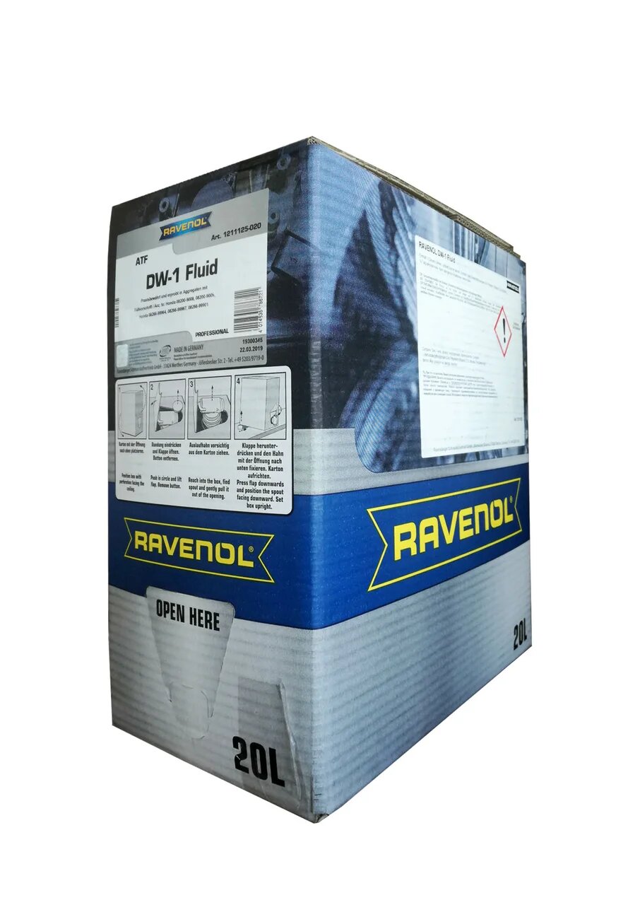 фото Трансмиссионное масло ravenol atf dw-1 fluid (20 л) ecobox