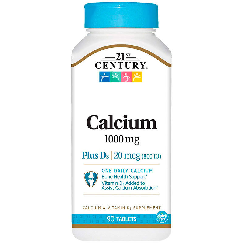 Кальций и витамин Д-3 21ST CENTURY Calcium 1000 + D3 таблетки 90 шт.