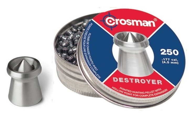 

Пули для пневматики Crosman Destroyer 4,5 мм, 250 шт., Серебристый, Destroyer