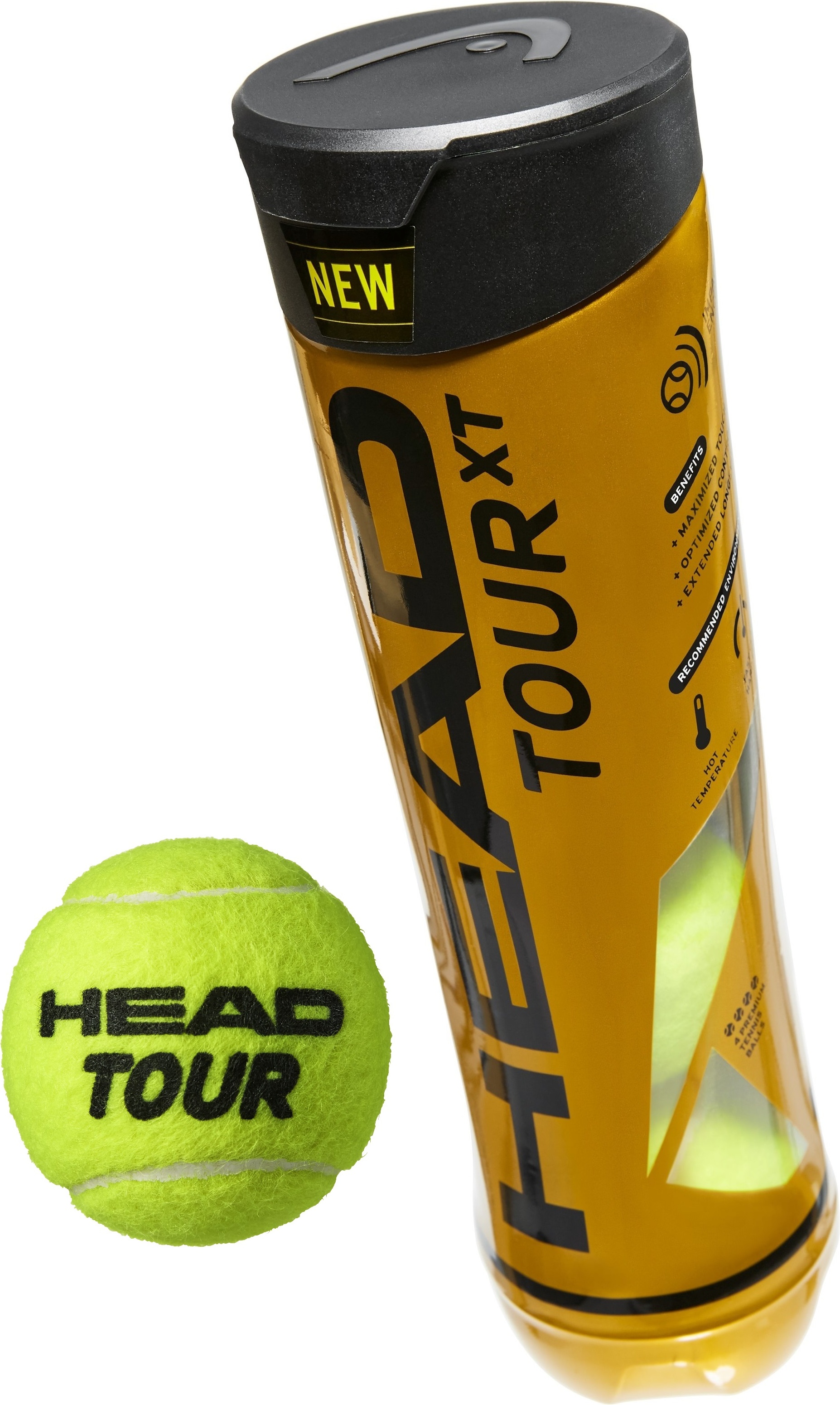 

Теннисные мячи Head Tour XT 4 мяча, Желтый