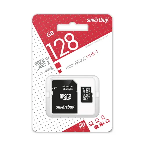 Карта памяти SmartBuy Micro SDXC 128Гб (SB128GBSDCL10-01)