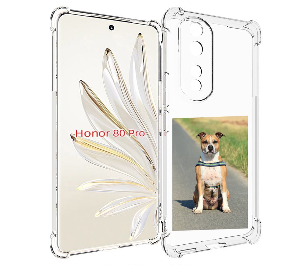 

Чехол MyPads стаффорд терьер для Honor 80 Pro, Прозрачный, Tocco
