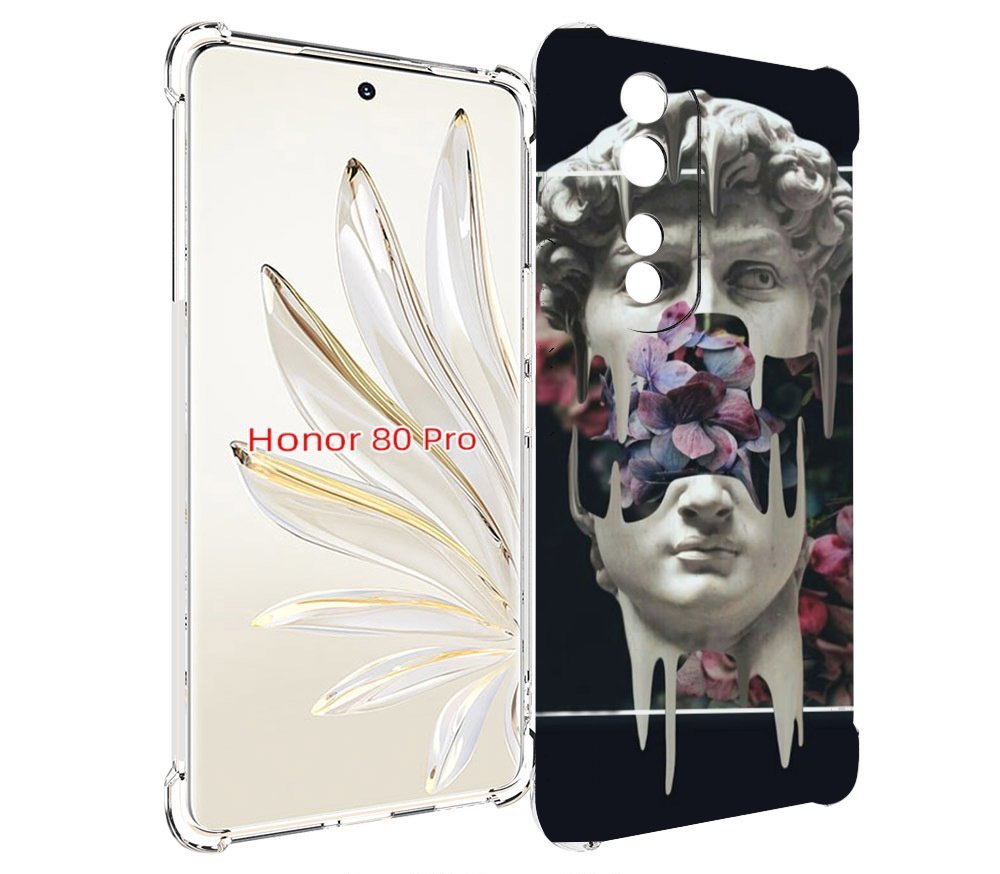 

Чехол MyPads статуя-с-цветами-внутри для Honor 80 Pro, Прозрачный, Tocco