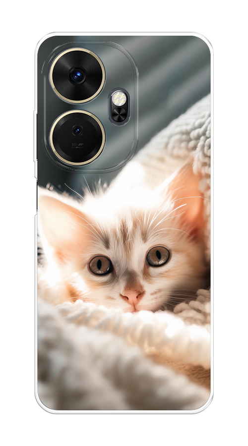 

Чехол на Itel P55 Plus 4G "Белый шкодливый котенок", Серый;белый;бежевый;оранжевый, 3201950-1