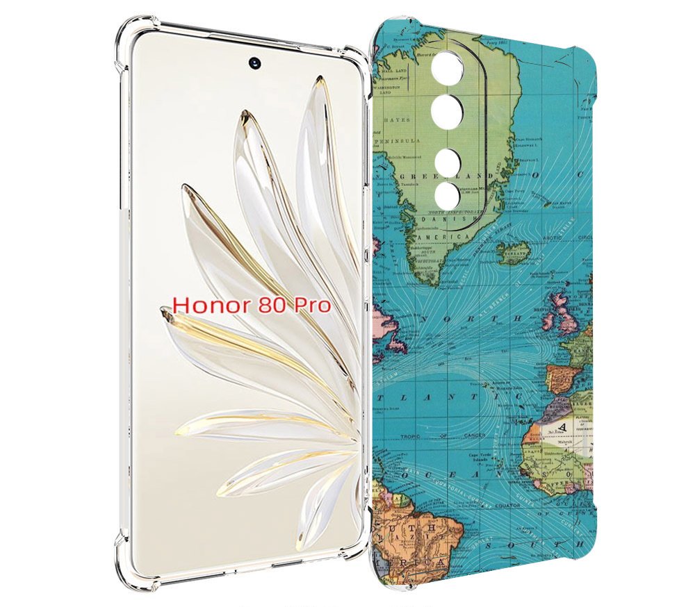 

Чехол MyPads старая карта земли для Honor 80 Pro, Прозрачный, Tocco