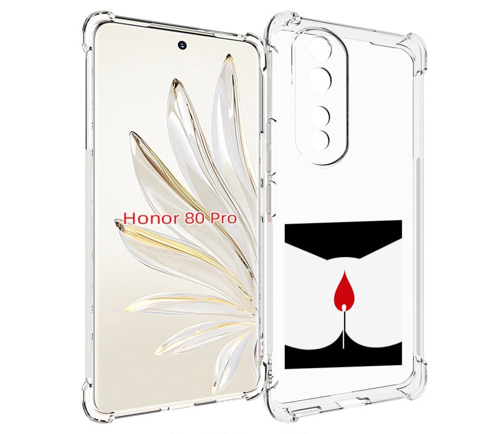

Чехол MyPads спичка горит для Honor 80 Pro, Прозрачный, Tocco