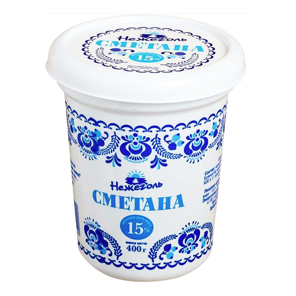 

Сметана Нежеголь 15% БЗМЖ 400 г