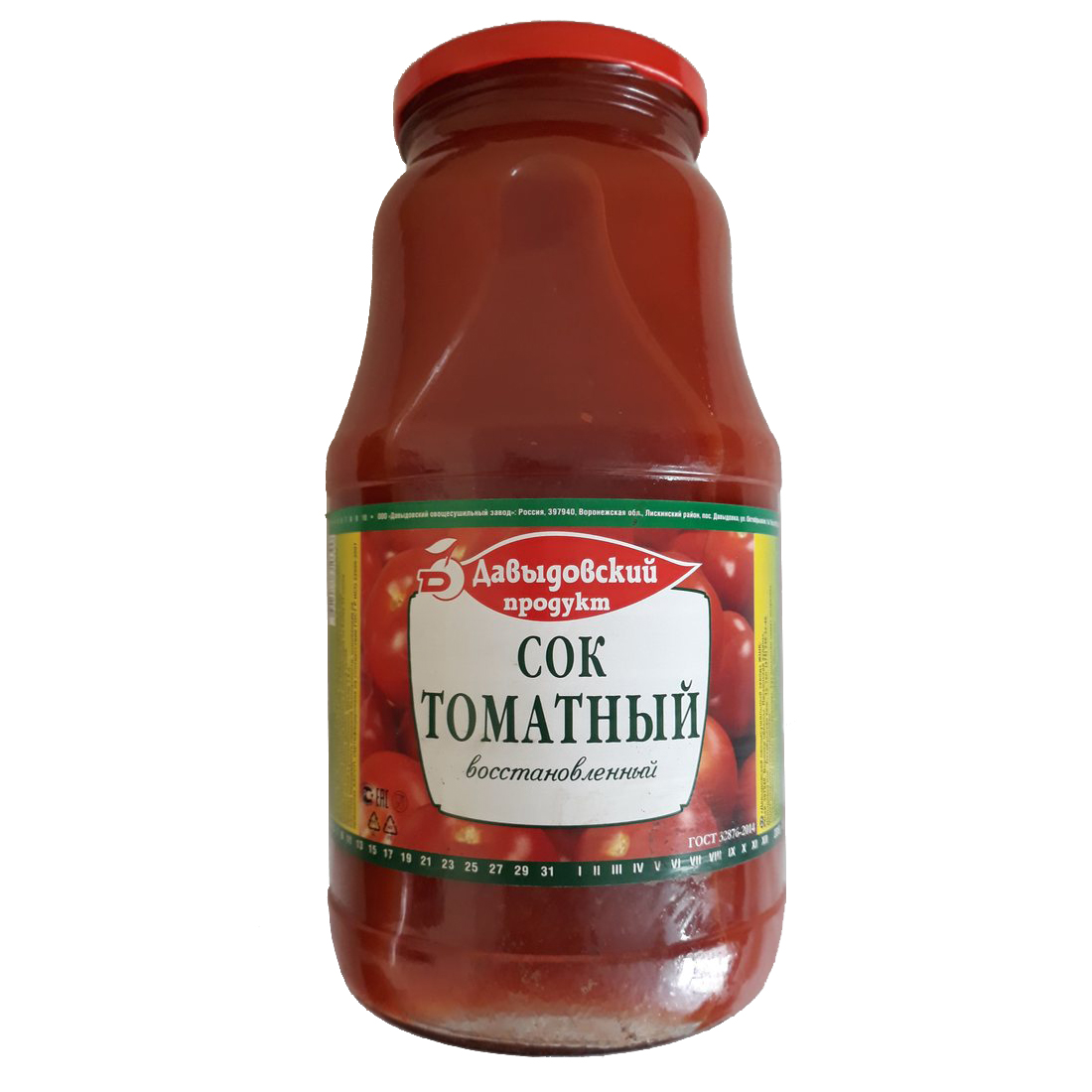 

Сок Давыдовский продукт томатный восстановленный 1,8 л