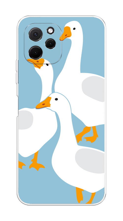 

Чехол на HuaweI Nova Y61 "Гусиное трио", Голубой;белый;серый;желтый, 6120050-1