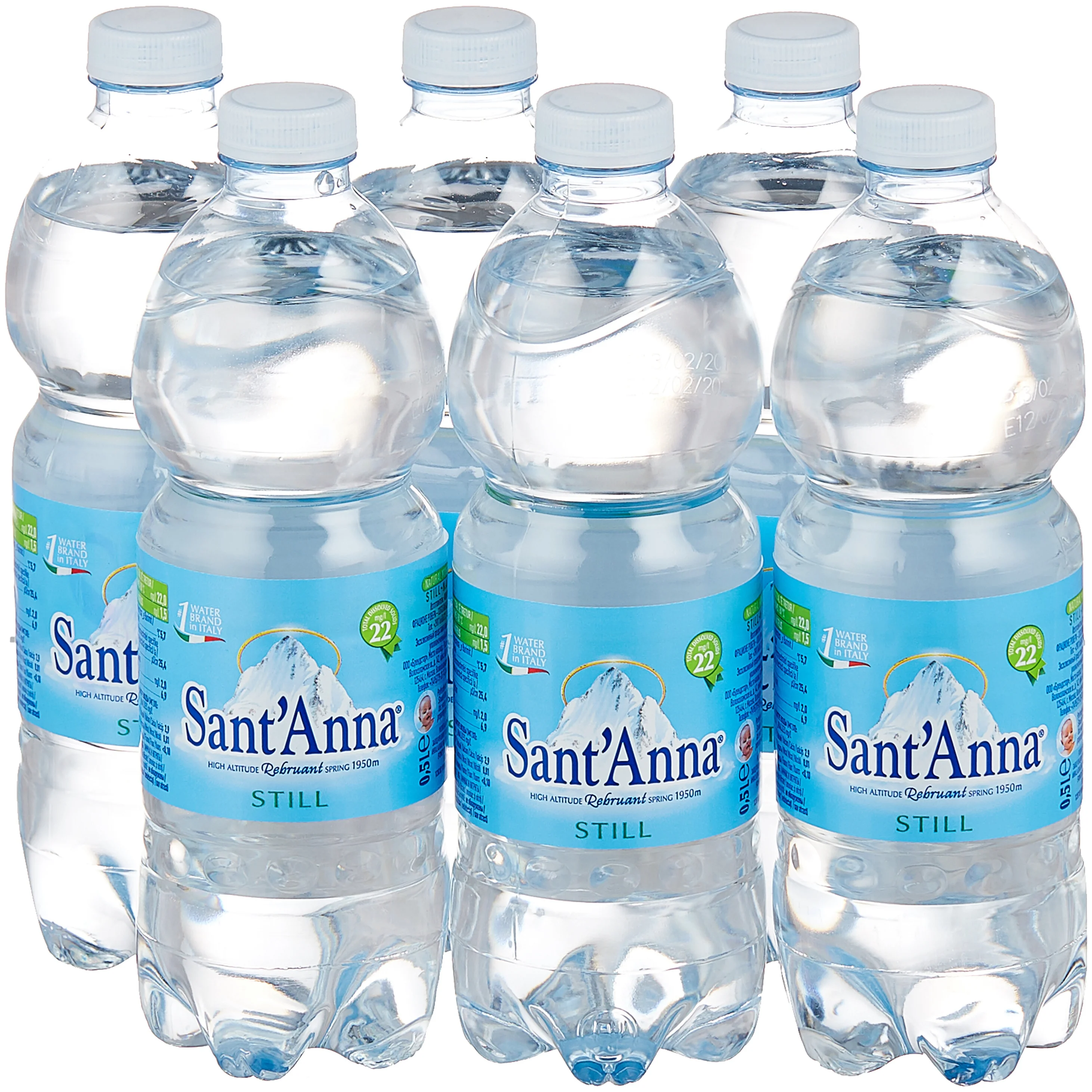 Вода Sant'Anna, источник Ребруан, минеральная, природная, столовая, негазированная, 0,5 л