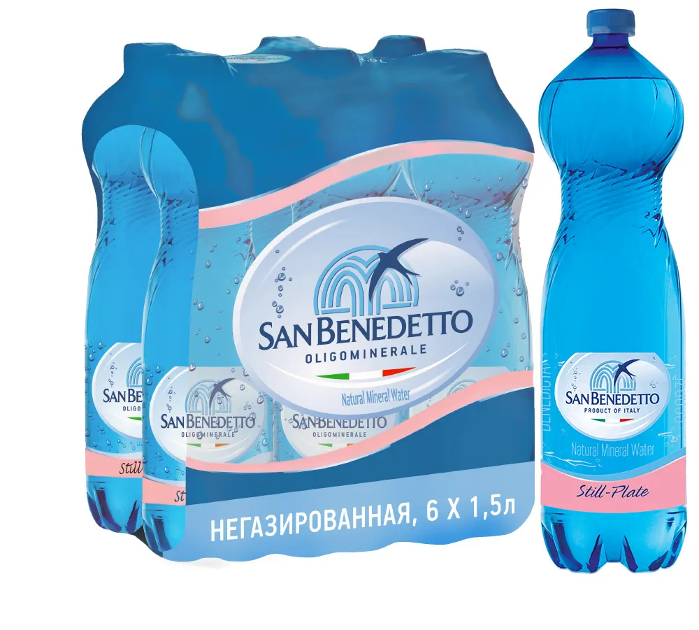 Вода San Benedetto минеральная негазированная, 1.5л, 6 штук