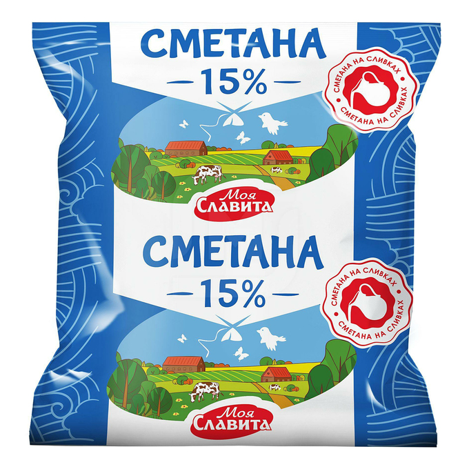 

Сметана Моя Славита 15% БЗМЖ 450 г