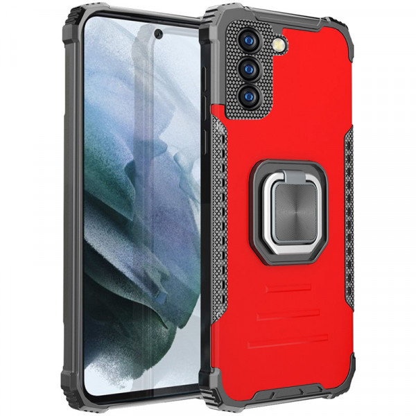 Противоударный чехол Epik Brutal с кольцом для для Samsung Galaxy S21 FE защита камеры